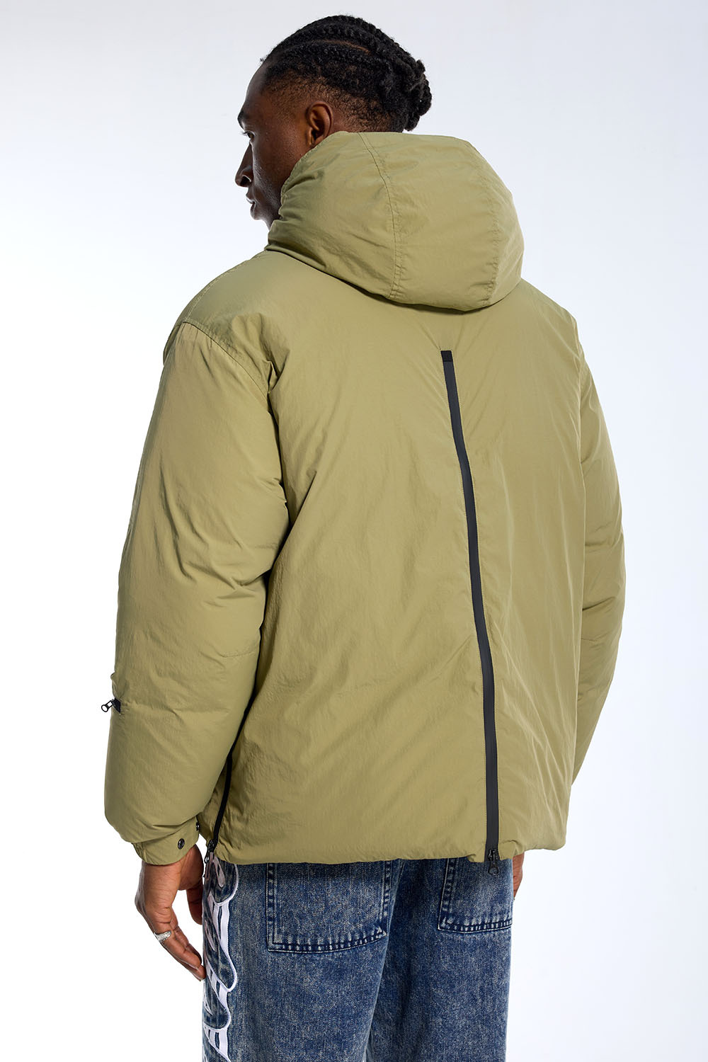 Unisex custom zip-up puffer jacket, winter warm coat
