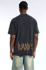 Custom Men's Black Eiffel Tower Graphic T-Shirt - LANWO Distressed Streetwear Tee