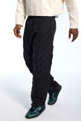 Custom Men's Black Diagonal Pleated Wide Leg Pants - Streetwear Twisted Trousers