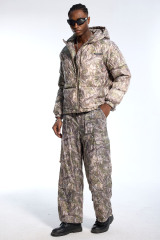 Custom Oversized Camouflage Tracksuit - Tree Camo Puffer & Cargo Pants High Street Matching Set