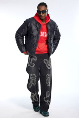 Custom Oversized Black Diamond Quilt Puffer Jacket - High Street Cropped Puffer Coat