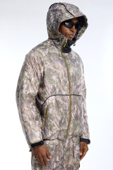 Custom Streetwear Camo 2 Piece Set - Hooded Puffer Jacket & Wide Leg Cargo Pants