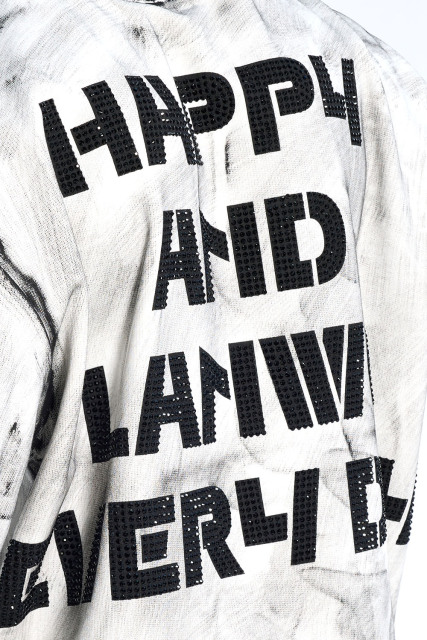 Custom Oversized Black & White Hoodie - Hand-Painted Wash Detail High Street Sweatshirt