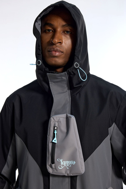 Custom Oversized Technical Jacket - Patchwork & Multi-Pocket Detail High Street Coat