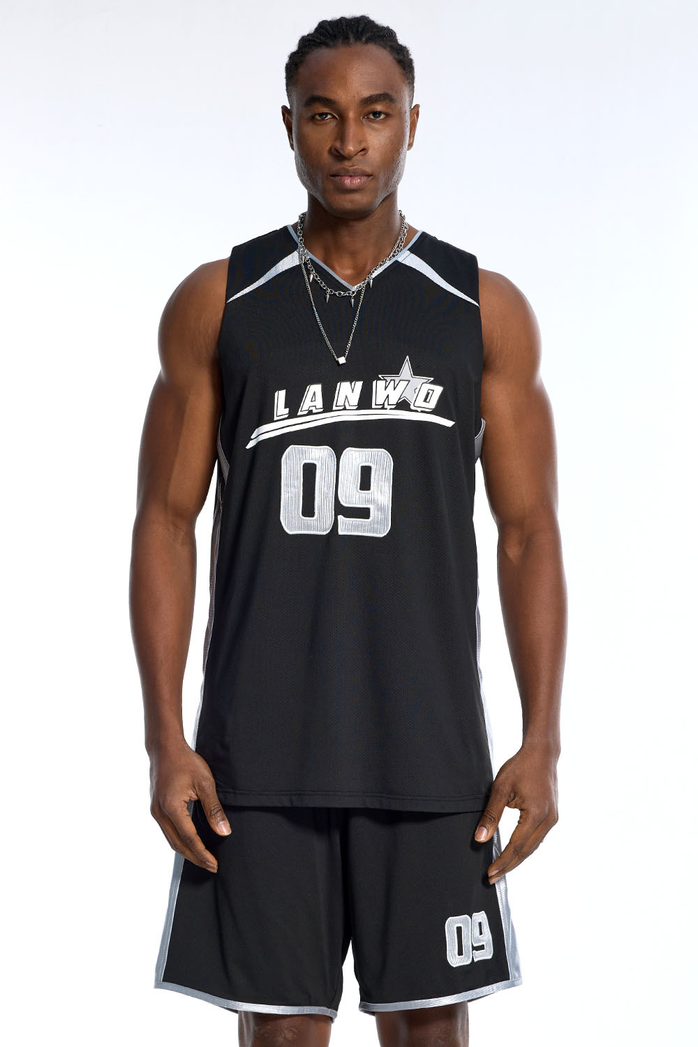 Custom Oversized Mesh Jersey Set - Star & Number Detail High Street Set