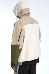 Custom Oversized Technical Jacket - Patchwork & Hooded Detail High Street Coat