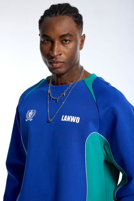 Custom Oversized Track Suit - Retro Stripe & Patch Detail High Street Set