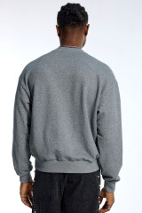 Custom Oversized Grey Sweatshirt - Rhinestone & Pearl Letter Detail High Street Sweatshirt