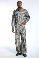 Custom Oversized Denim Jacket & Jeans Set - Vintage Wash & Stud Detail High Street Suit