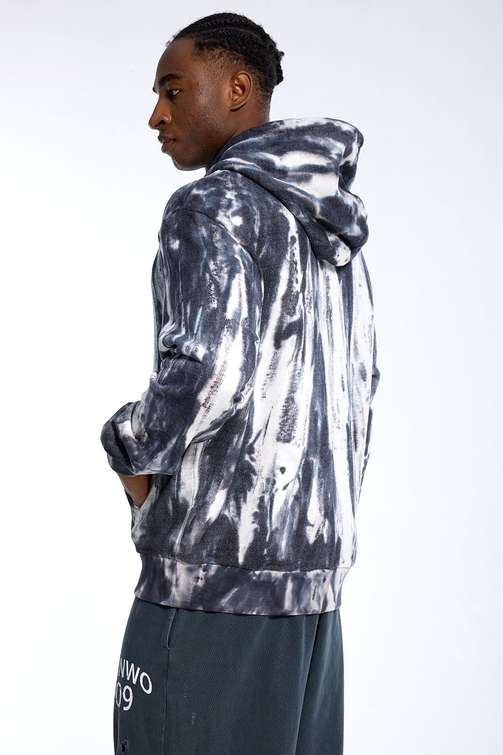 Custom Oversized Tie-Dye Hoodie - Marble Wash & Drawstring Detail High Street Sweatshirt