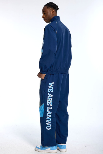 Custom Oversized Track Suit - Retro Color Block & Reflective Detail High Street Set