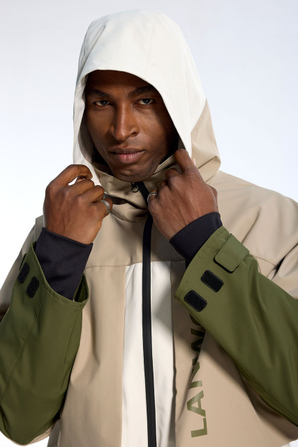 Custom Oversized Technical Jacket - Patchwork & Hooded Detail High Street Coat