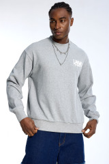 Custom Oversized Grey Sweatshirt - Drip Print & Drop Shoulder Detail High Street Sweatshirt