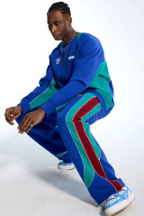 Custom Oversized Track Suit - Retro Stripe & Patch Detail High Street Set