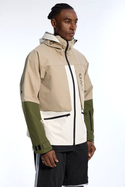 Custom Oversized Technical Jacket - Patchwork & Hooded Detail High Street Coat