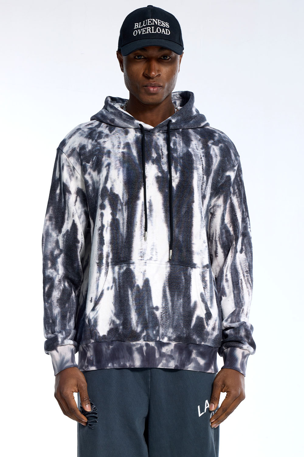 Custom Oversized Tie-Dye Hoodie - Marble Wash & Drawstring Detail High Street Sweatshirt