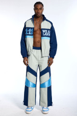 Custom Oversized Track Suit - Retro Color Block & Reflective Detail High Street Set