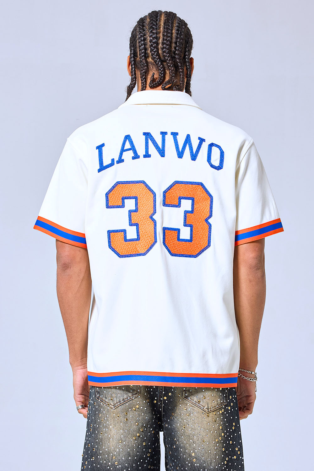 OEM Custom NEW YORK Chenille Embroidered Baseball Shirt - Retro Streetwear Short Sleeve Button-Up