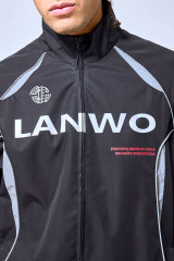OEM Custom Logo Black Reflective Panel Track Jacket - Y2K Sportswear Streetwear Windbreaker