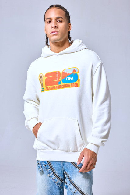 OEM Custom Logo White Oversized 2026 FIFA World Cup Hoodie - San Francisco Bay Area Streetwear Pullover