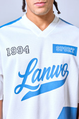 OEM Custom Logo 1994 Retro Lanwo Sport Mesh Jersey - Oversized Streetwear Football Style T-Shirt