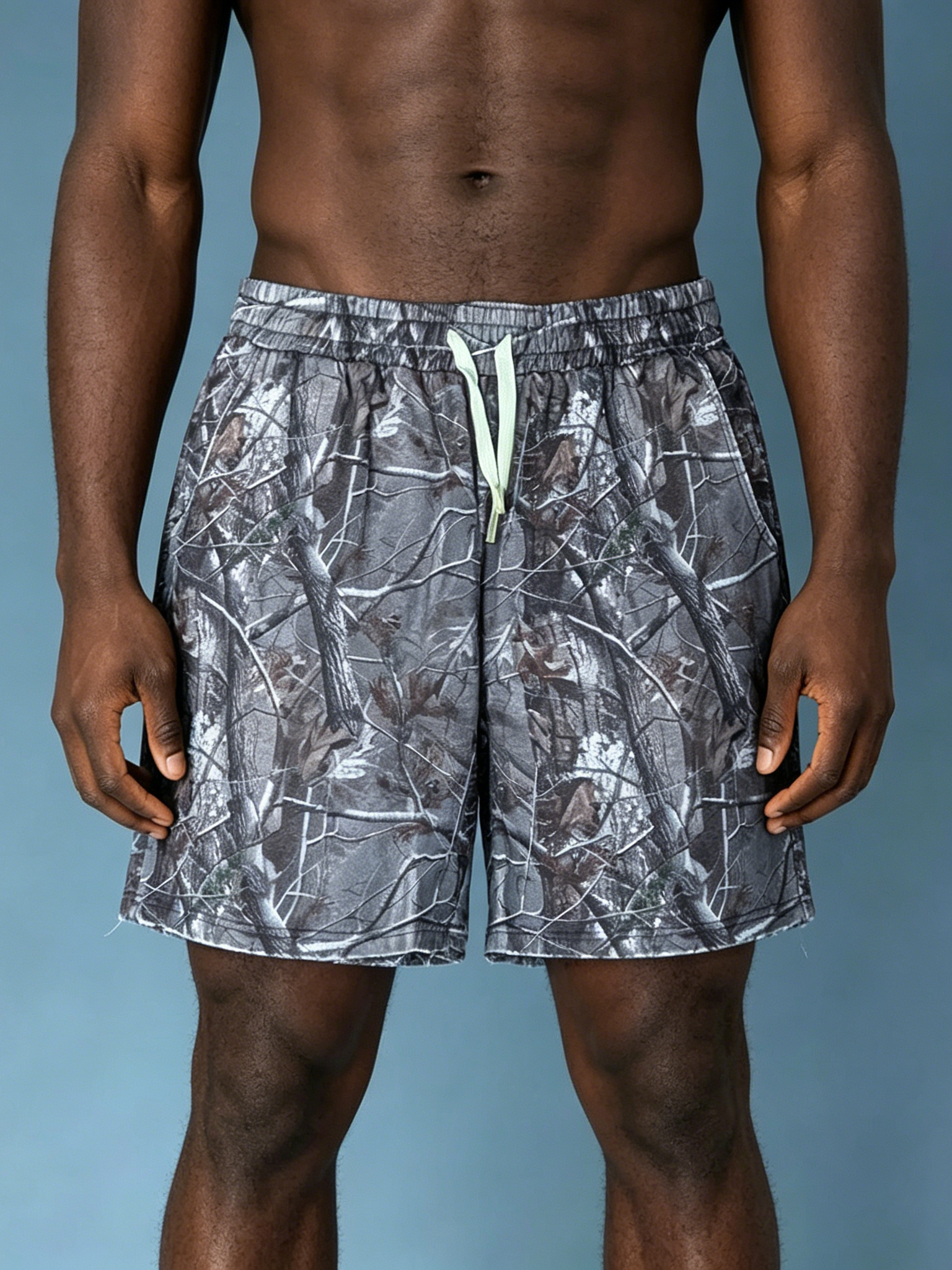 Custom Grey Realtree Camo Shorts - LW&SUNKUN Men's Tree Print Streetwear Casual Sweat Shorts OEM/ODM Wholesale