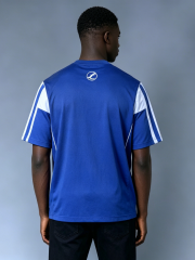 Custom Sporty Racing Stripe T-Shirt - LW&SUNKUN Men's Retro Soccer Jersey Style Streetwear Tee OEM/ODM Wholesale