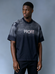 Custom Vintage Wash "PROFIT" Graphic T-Shirt - LW&SUNKUN Men's Acid Washed Streetwear Tee OEM/ODM Wholesale