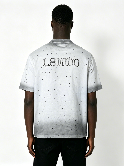 Custom Vintage Washed Angel Graphic T-Shirt - LW&SUNKUN Men's Gothic Cross Print Streetwear Tee OEM/ODM Wholesale