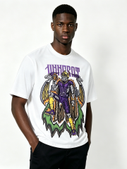 Custom Viking Skeleton Football Graphic T-Shirt - LW&SUNKUN Men's Purple & Yellow Streetwear Tee OEM/ODM Wholesale