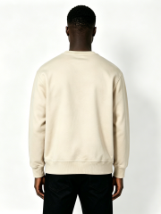 Custom Beige Floral & Earth Print Crewneck Sweatshirt - LW&SUNKUN Men's Artistic Streetwear Pullover OEM/ODM Wholesale