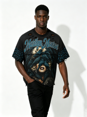 Custom Marilyn Monroe Bird Print Distressed Layered T-Shirt - LW&SUNKUN Men's Gothic Streetwear OEM/ODM Wholesale