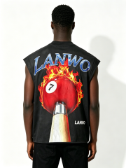 Custom Vintage Smoke Wash Lucky Dice Flame Graphic Sleeveless Tank Top Manufacturer | Men Cutoff Muscle Tee Private Label Y2K Hip Hop Streetwear Vest, 50 MOQ, 7-Day Sample & 15-Day Bulk Lead Time