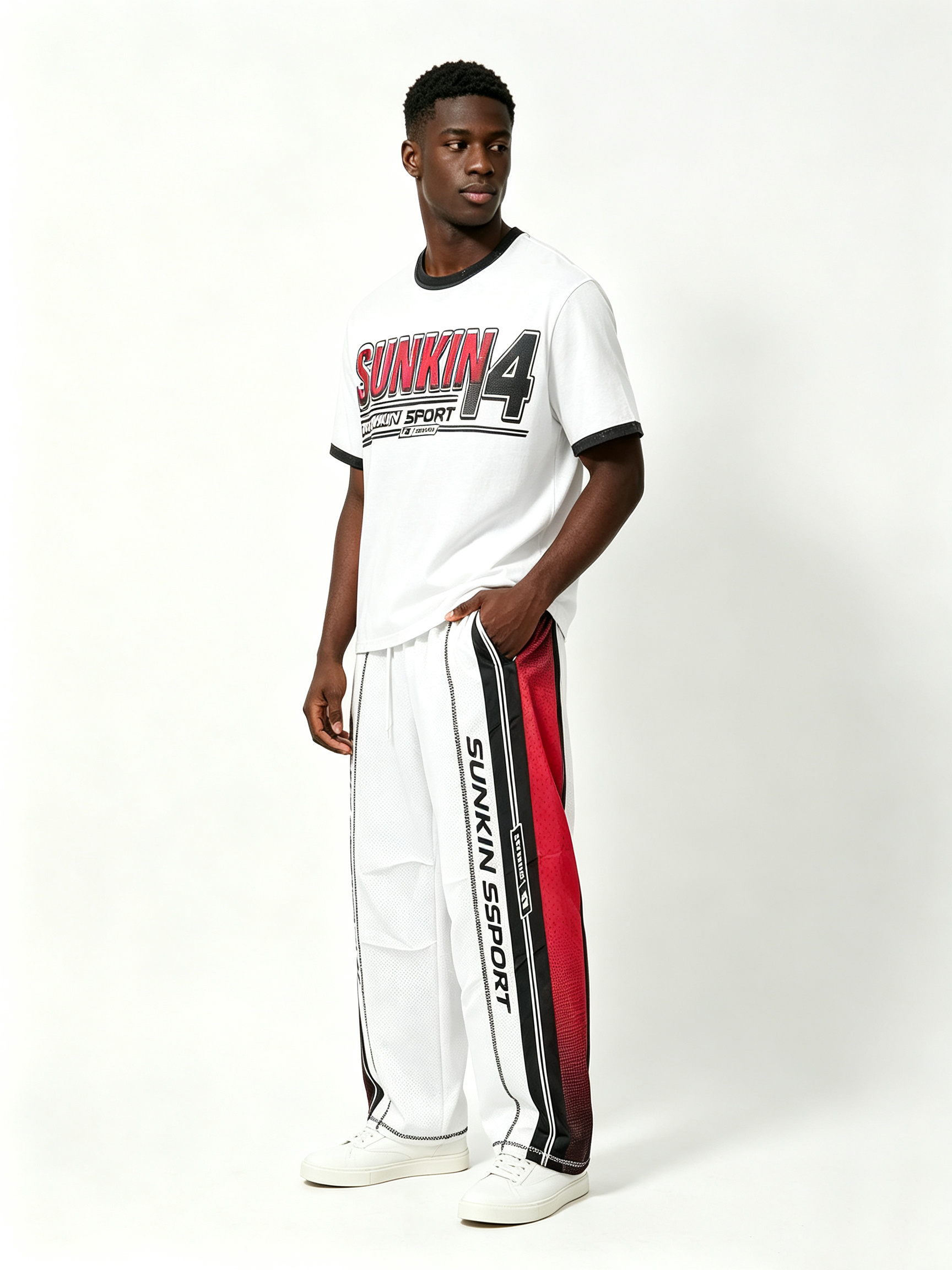 Custom Grey Urban Camo Raglan Long Sleeve Top & Side Panel Camo Wide Leg Nylon Pant Two Piece Matching Set Manufacturer | Men Varsity Letter 1997 Signature Cursive Script Oversized Tactical Streetwear Co-Ord Private Label, 50 MOQ, 7-Day Sample & 15-Day Bu