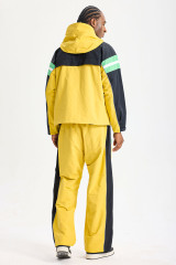 Custom Color‑Block Hooded Tracksuit 2‑Piece Set | Men Crinkle Nylon Full‑Zip Windbreaker & Wide‑Leg Pants Retro 90s Street Sport Sweatsuit