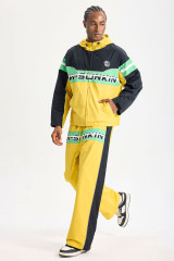 Custom Color‑Block Hooded Tracksuit 2‑Piece Set | Men Crinkle Nylon Full‑Zip Windbreaker & Wide‑Leg Pants Retro 90s Street Sport Sweatsuit