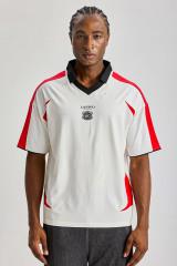 Custom Retro Soccer Jersey Polo Shirt | Men Color‑Block V‑Neck Collared Oversized Streetwear Football Jersey Tee
