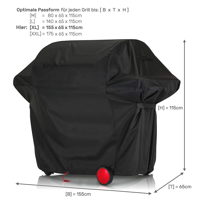Premium BBQ Grill Cover L, 155 x 65 x 115 cm Barbecue Covers for Gas Grill