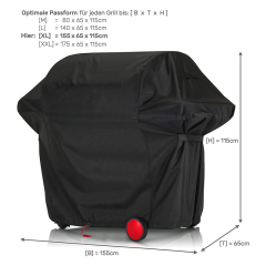 Premium BBQ Grill Cover L, 155 x 65 x 115 cm Barbecue Covers for Gas Grill