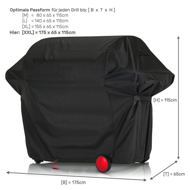Premium BBQ Grill Cover XL, 175 x 65 x 115 cm Barbecue Covers for Gas Grill