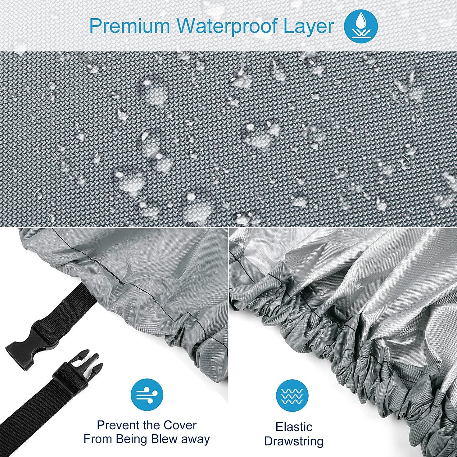 3.6-4.0m/11.8-13.1ft Kayak Cover Canoe Storage Dust Cover Waterproof & UV Protection Cover, Outdoor Fishing Boat Cover