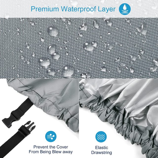 3.6-4.0m/11.8-13.1ft Kayak Cover Canoe Storage Dust Cover Waterproof & UV Protection Cover, Outdoor Fishing Boat Cover