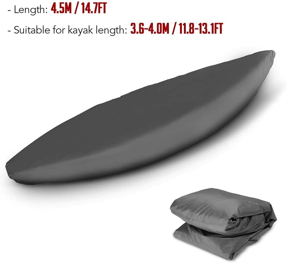 3.1-3.5m/10.1-11.4ft Kayak Cover Canoe Storage Dust Cover Waterproof & UV Protection Cover, Outdoor Fishing Boat Cover