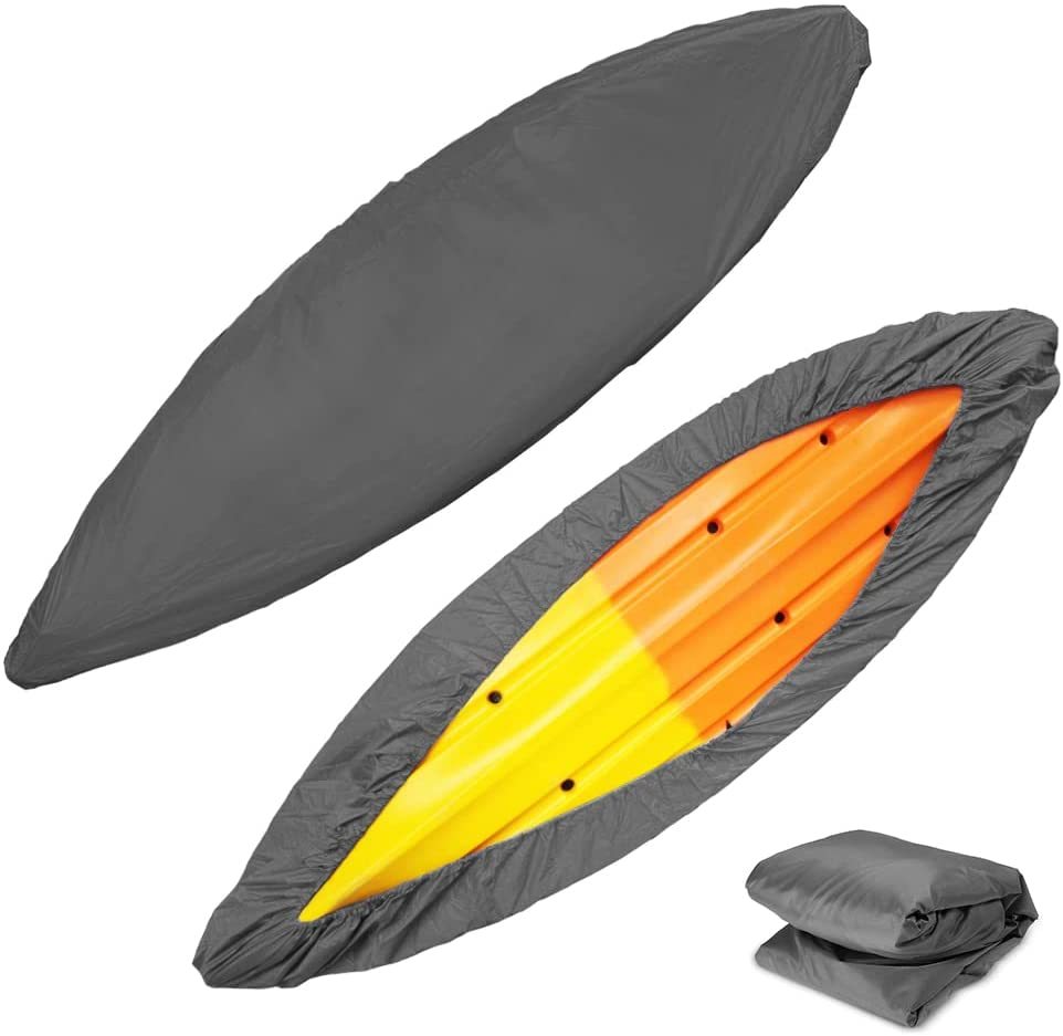 3.1-3.5m/10.1-11.4ft Kayak Cover Canoe Storage Dust Cover Waterproof & UV Protection Cover, Outdoor Fishing Boat Cover