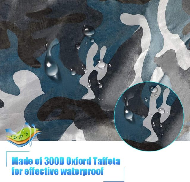 7.8-18ft Waterproof Kayak Canoe Cover-Storage Dust Cover UV Protection Sunblock Shield for Fishing Boat /Kayak / Canoe 7 Sizes Camouflage navy blue