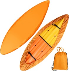 7.8-18ft Waterproof Kayak Canoe Cover-Storage Dust Cover UV Protection Sunblock Shield for Fishing Boat /Kayak / Canoe 7 Sizes Orange