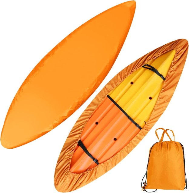 7.8-18ft Waterproof Kayak Canoe Cover-Storage Dust Cover UV Protection Sunblock Shield for Fishing Boat /Kayak / Canoe 7 Sizes Orange