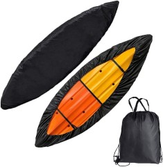 7.8-18ft Waterproof Kayak Canoe Cover-Storage Dust Cover UV Protection Sunblock Shield for Fishing Boat /Kayak / Canoe 7 Sizes Black