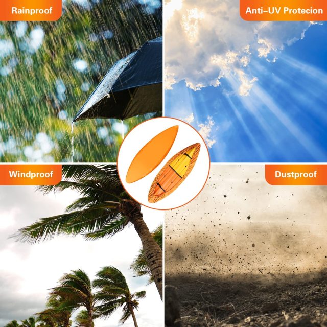 7.8-18ft Waterproof Kayak Canoe Cover-Storage Dust Cover UV Protection Sunblock Shield for Fishing Boat /Kayak / Canoe 7 Sizes Orange