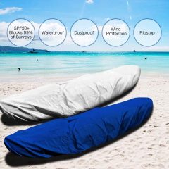 7.8-18ft Waterproof Kayak Canoe Cover-Storage Dust Cover UV Protection Sunblock Shield for Fishing Boat /Kayak / Canoe 7 Sizes Blue